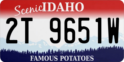 ID license plate 2T9651W
