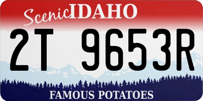 ID license plate 2T9653R