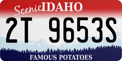 ID license plate 2T9653S