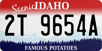 ID license plate 2T9654A