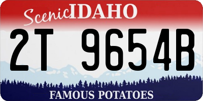 ID license plate 2T9654B