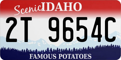 ID license plate 2T9654C