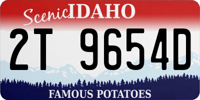 ID license plate 2T9654D