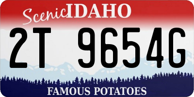 ID license plate 2T9654G