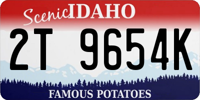 ID license plate 2T9654K