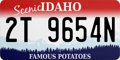 ID license plate 2T9654N