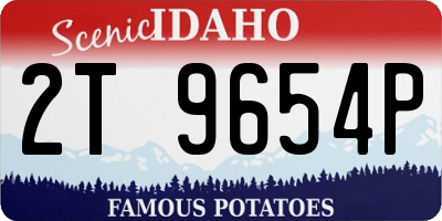 ID license plate 2T9654P