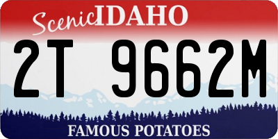 ID license plate 2T9662M