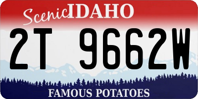 ID license plate 2T9662W