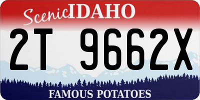 ID license plate 2T9662X