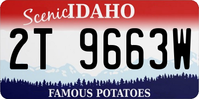 ID license plate 2T9663W