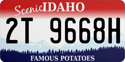 ID license plate 2T9668H