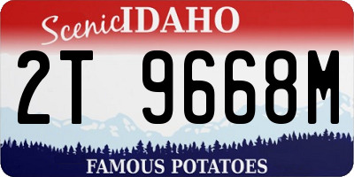 ID license plate 2T9668M