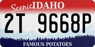 ID license plate 2T9668P