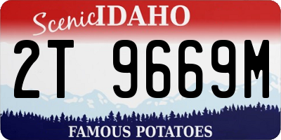 ID license plate 2T9669M