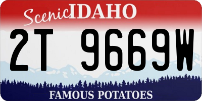 ID license plate 2T9669W