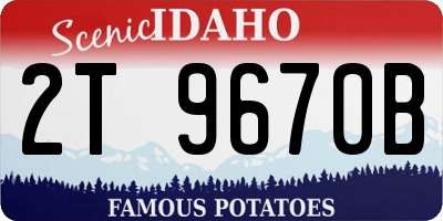 ID license plate 2T9670B