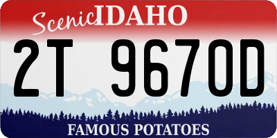 ID license plate 2T9670D
