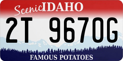 ID license plate 2T9670G