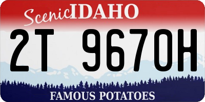 ID license plate 2T9670H