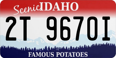 ID license plate 2T9670I