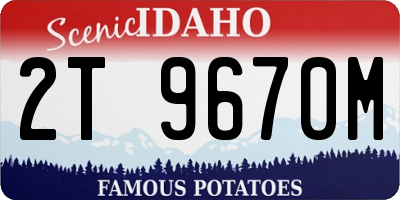 ID license plate 2T9670M