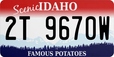 ID license plate 2T9670W