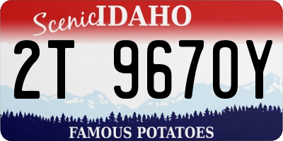 ID license plate 2T9670Y