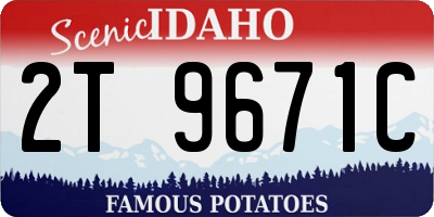 ID license plate 2T9671C