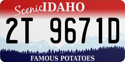 ID license plate 2T9671D
