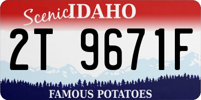 ID license plate 2T9671F