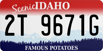 ID license plate 2T9671G
