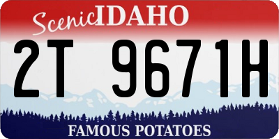 ID license plate 2T9671H