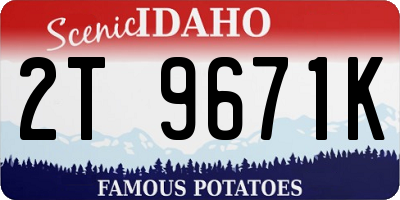 ID license plate 2T9671K