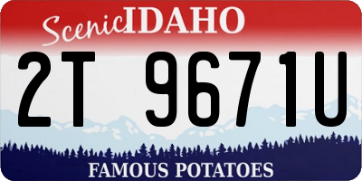 ID license plate 2T9671U