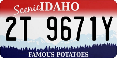 ID license plate 2T9671Y