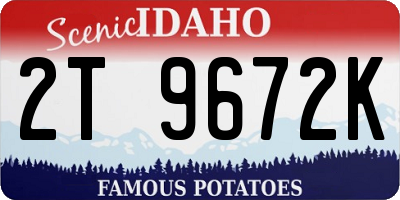 ID license plate 2T9672K