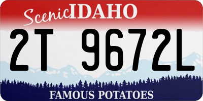 ID license plate 2T9672L