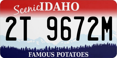 ID license plate 2T9672M