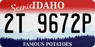 ID license plate 2T9672P