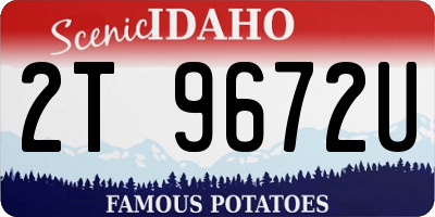 ID license plate 2T9672U