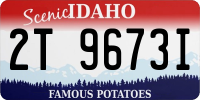 ID license plate 2T9673I
