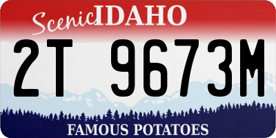 ID license plate 2T9673M
