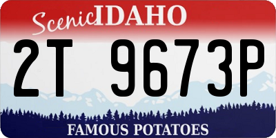 ID license plate 2T9673P