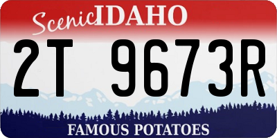 ID license plate 2T9673R