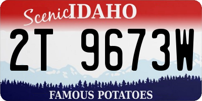 ID license plate 2T9673W