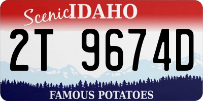 ID license plate 2T9674D