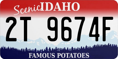 ID license plate 2T9674F
