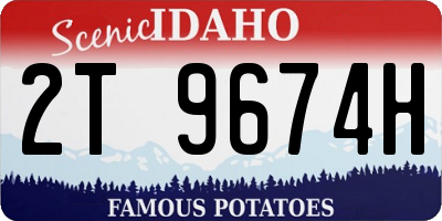 ID license plate 2T9674H