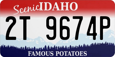 ID license plate 2T9674P